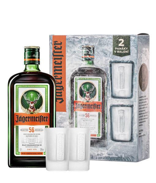 Jägermeister 0,7l 35% + 2 poháre