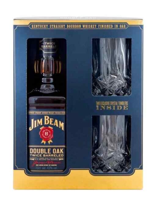 Jim Beam Double Oak Twice Barreled 0,7l 43% + 2 poháre