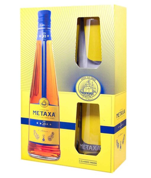 Metaxa 5* 2 poháre 38% 0,7 l