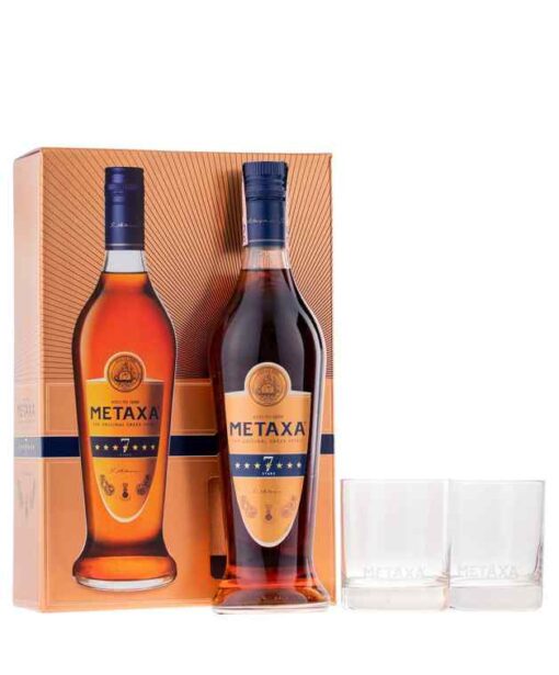 Metaxa 7* 0,7l 40% GB + 2 poháre