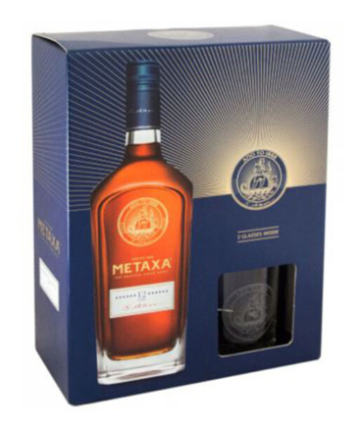 Metaxa 12* 0,7l 40% + 2 poháre