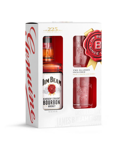 Jim Beam 40% 0,7l + 2 poháre GB