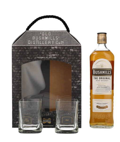 Bushmills Triple Distilled Original 40% 1l +2 poháre GB