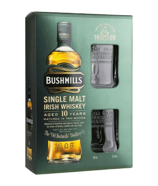 Bushmills 10 years old 40% 0,7l + 2 poháre GB