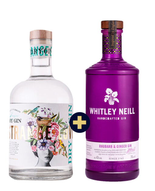 Whitley Neill Rhubarb & Ginger 0,7l 43% + Strange Luve Gin 40% 0,7l set