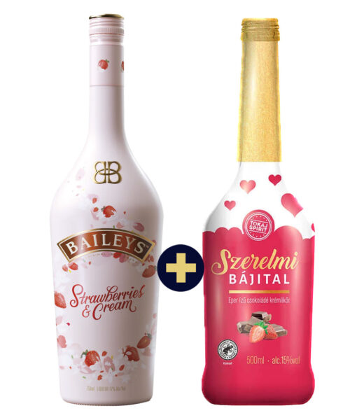 Baileys Strawberries & Cream 17% 0,7l + Love Potion 15% 0,5l (jahodovo-čokoládový likér)