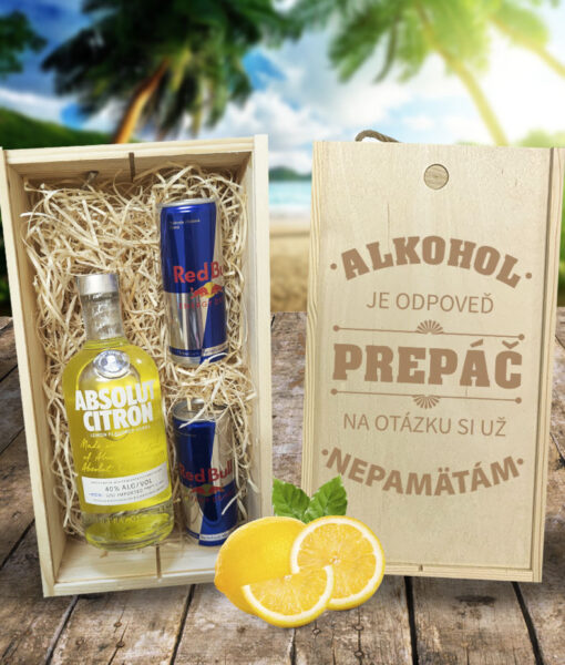 Absolut Vodka + Redbull darčeková krabica