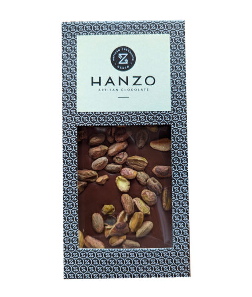 HANZO Remeselná Mliečna čokoláda s pistáciami 125g