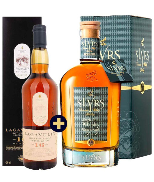 Lagavulin 16 years 0,7l 43% GB + Slyrs Single Malt Whisky Oloroso Cask Finish 0,7l 46% GB