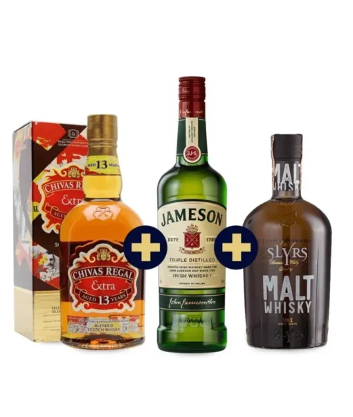 Slyrs Malt Whisky + Chivas Regal Extra + Jameson set