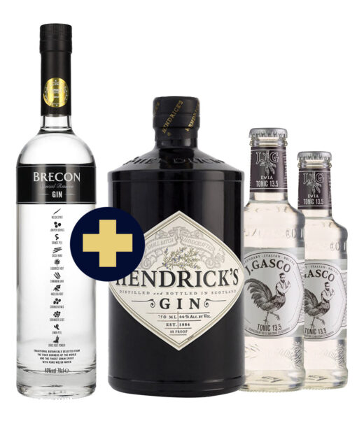 Hendricks Gin 0,7l 41,4% + Brecon Special Reserve Gin 0,7l 40% + 2x J.Gasco Tonic 13.5 0,2l