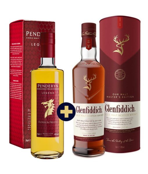 Penderyn Legend Floral & Fruity Single Malt Welsh Whisky 0,7l 40% GB + Glenfiddich Malt Masters Edition 0,7l 43% GB