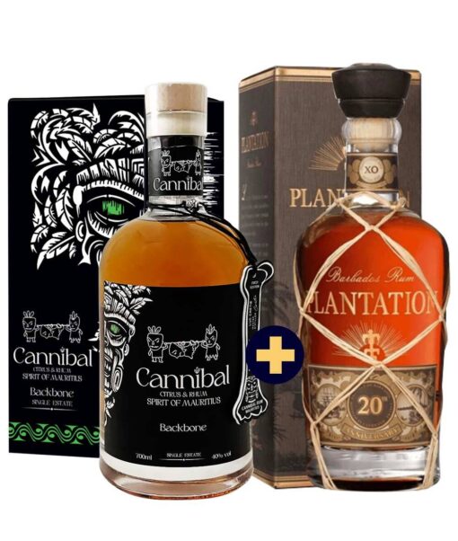 Cannibal Backbone – Citrus & Rum 0,7l 40% GB+ Plantation Barbados XO 20th Anniversary 0,7l 40% GB set