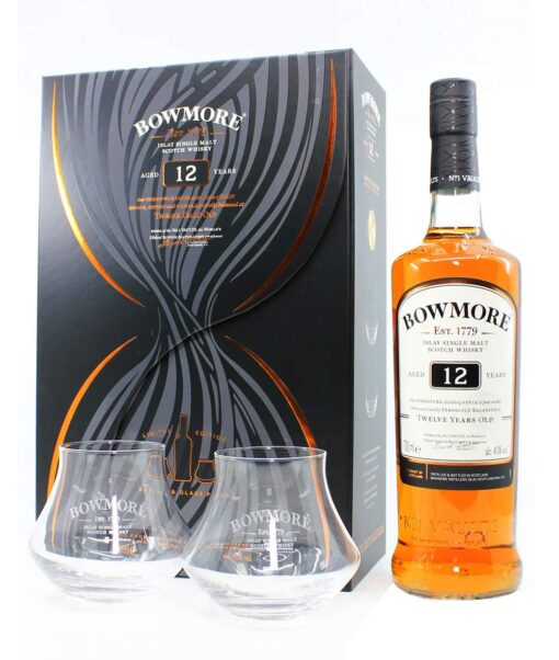 Bowmore 12 years s dvoma pohármi 0,7l 40% GB