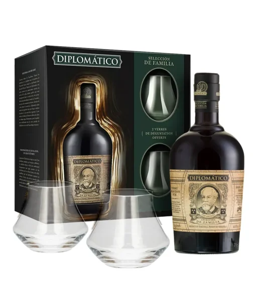 Diplomático Seleccion de Familia + 2 poháre 43% 0,7l GB